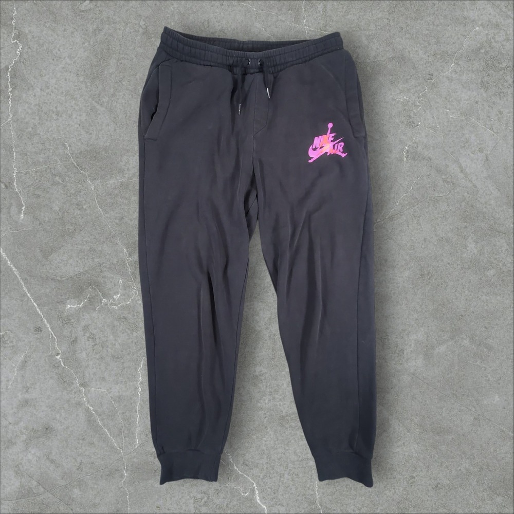 Jordan Joggers Mens Medium Black Nike Air Jumpman Fleece Sweatpants BV6008-011